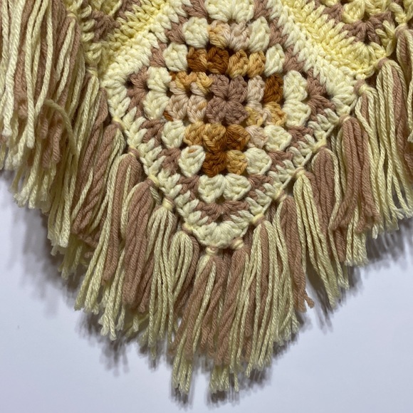 Vintage Handmade Bohemian Crochet Poncho Cape - Picture 8 of 8